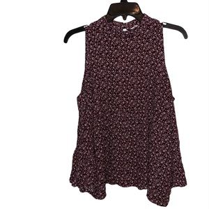 Large American Eagle Cold Shoulder Blouse bergundy